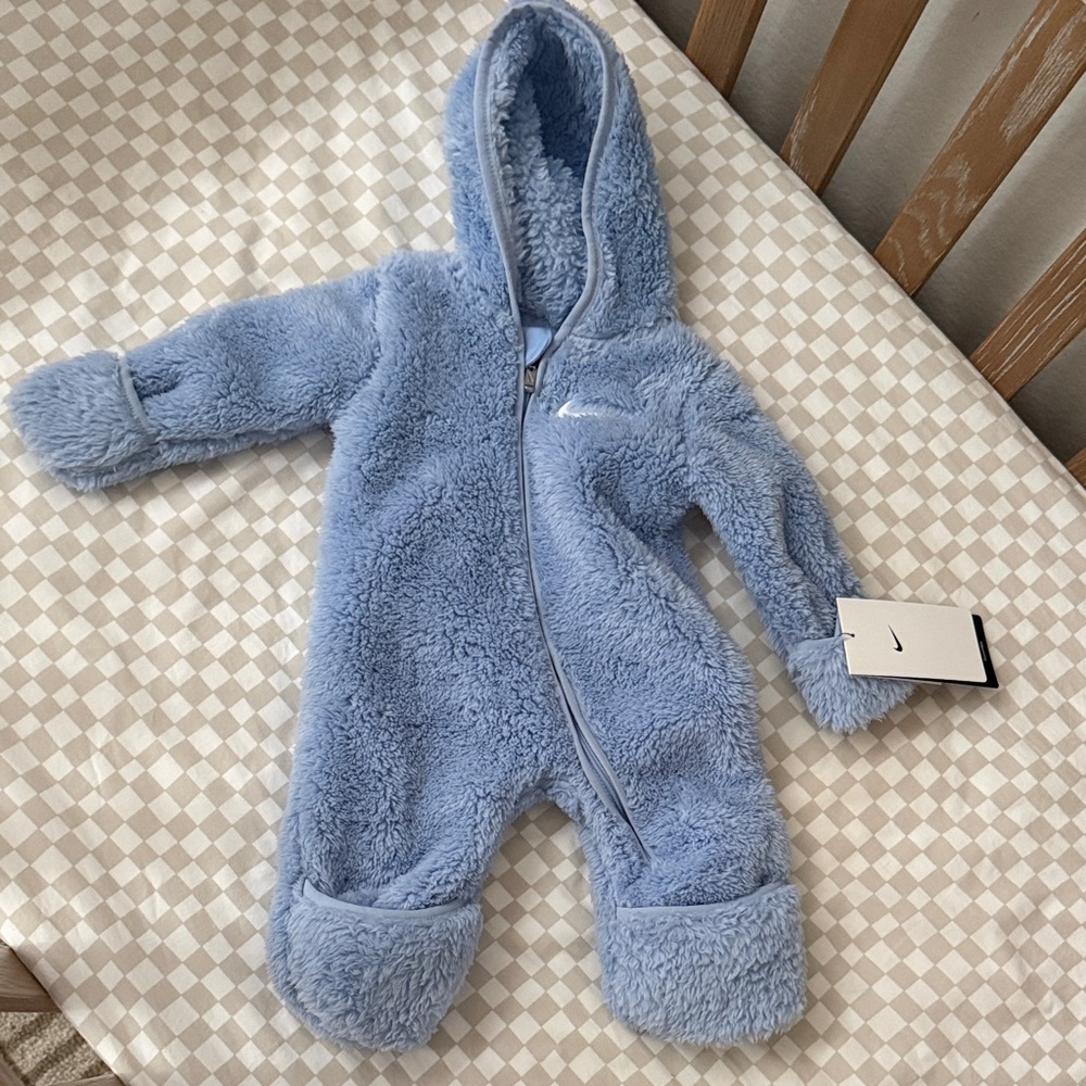 NWT Nike Cozy Blue Fleece Baby One Piece